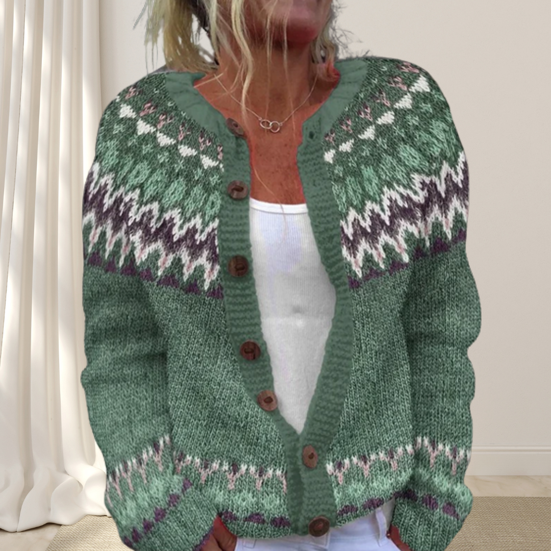 Virelle - Chic Cardigan med Mønster
