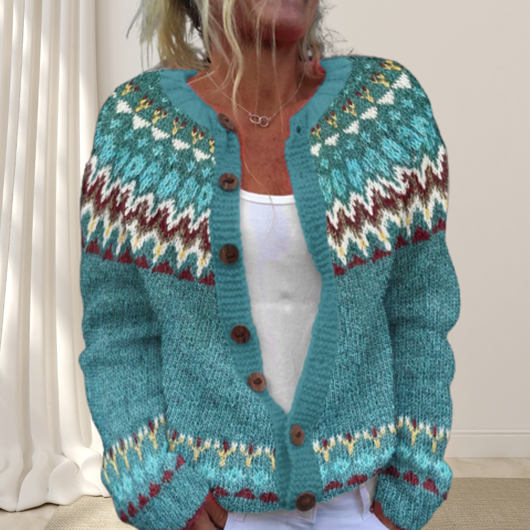 Virelle - Chic Cardigan med Mønster