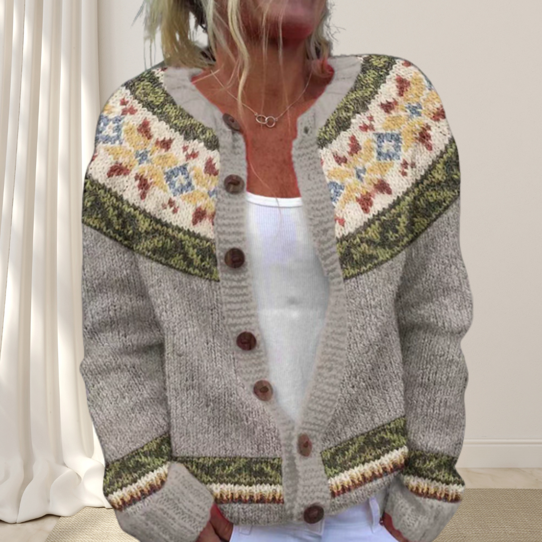 Virelle - Chic Cardigan med Mønster