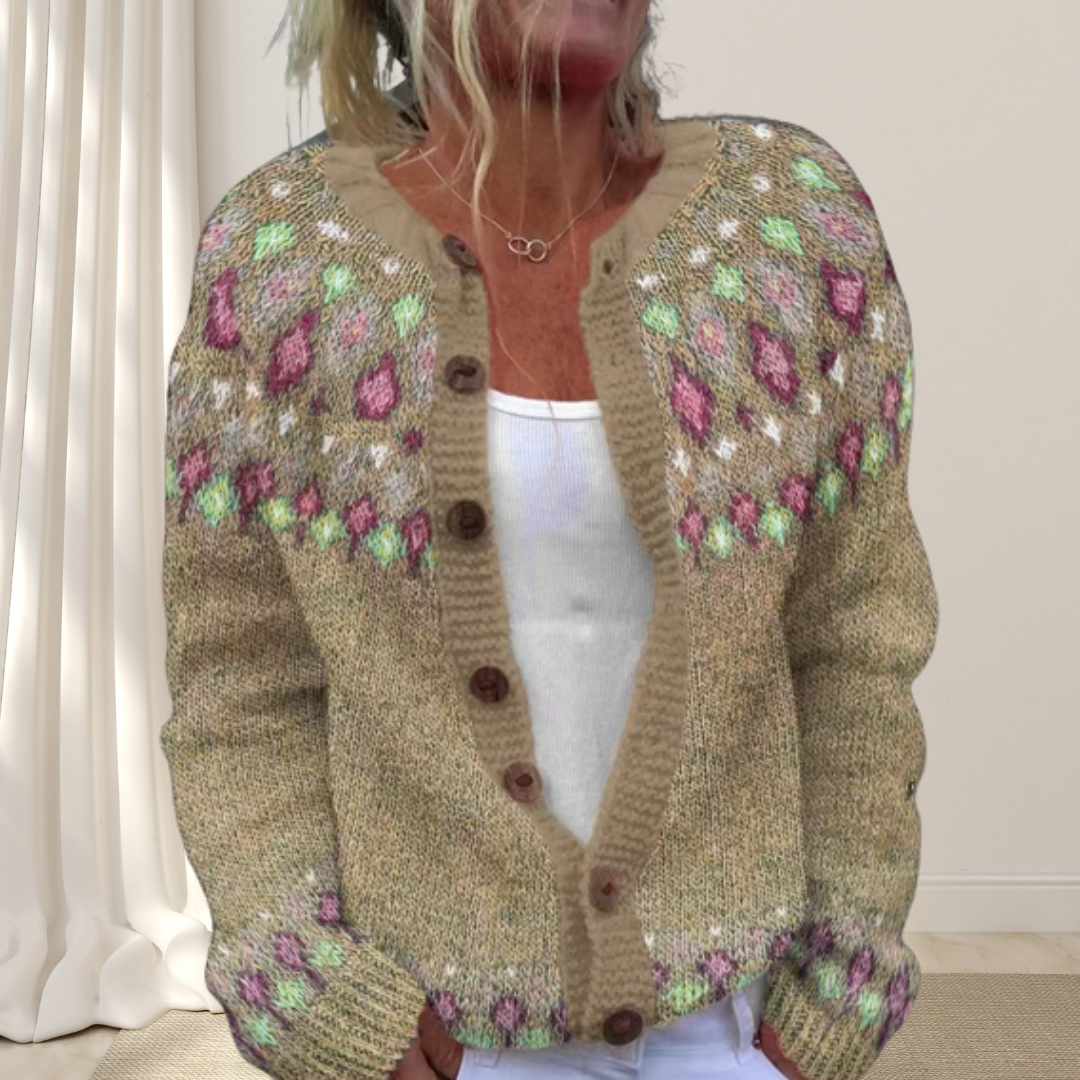 Virelle - Chic Cardigan med Mønster