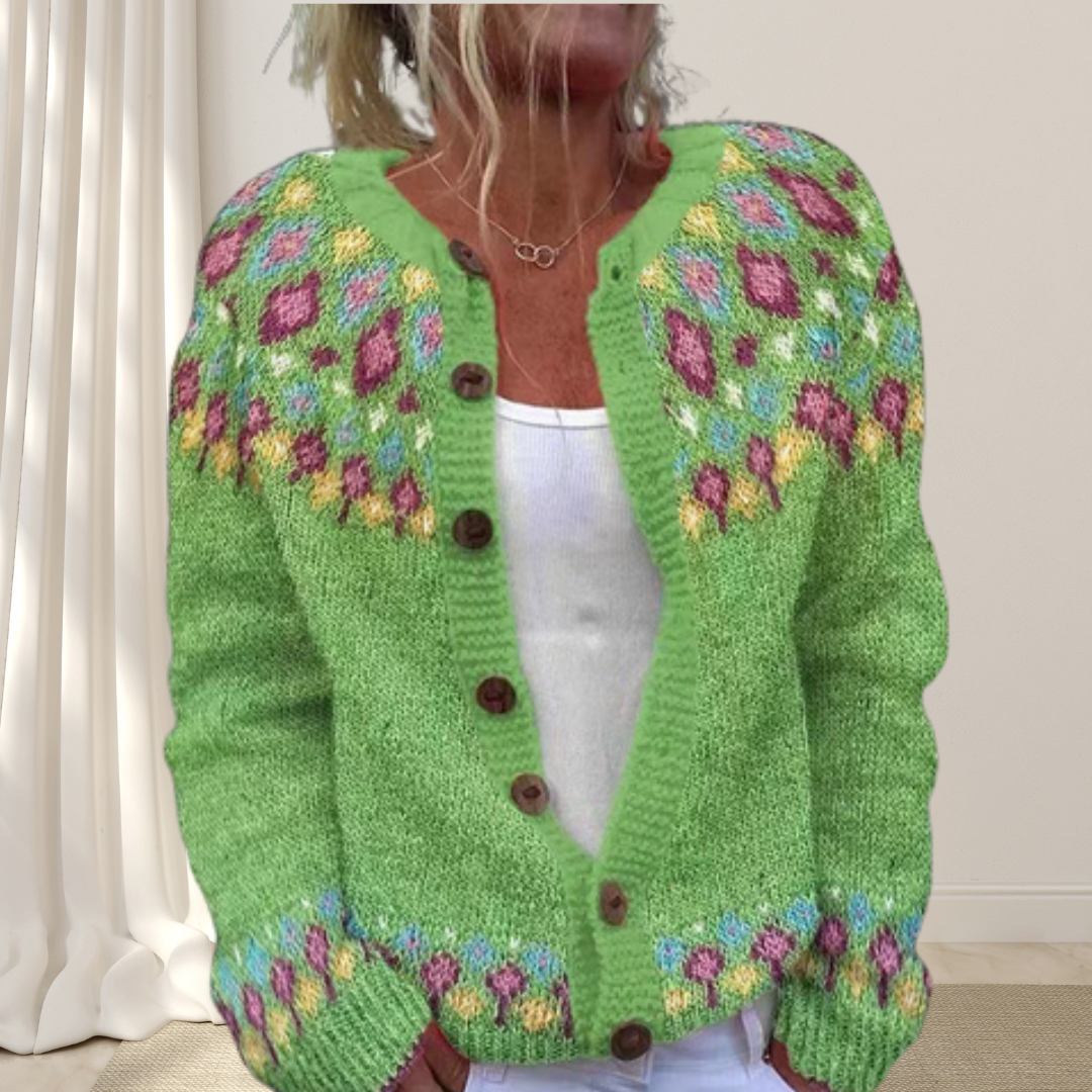 Virelle - Chic Cardigan med Mønster